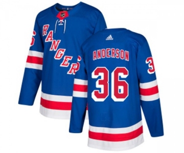 Youth Adidas New York Rangers #36 Glenn Anderson Premier Royal Blue Home NHL Jersey