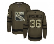 Youth Adidas New York Rangers #36 Mats Zuccarello Green Salute to Service Stitched NHL Jerse