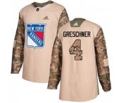 Youth Adidas New York Rangers #4 Ron Greschner Authentic Camo Veterans Day Practice NHL Jersey