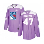 Youth Adidas New York Rangers #47 Steven Kampfer Authentic Purple Fights Cancer Practice NHL Jersey
