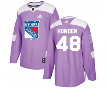 Youth Adidas New York Rangers #48 Brett Howden Authentic Purple Fights Cancer Practice NHL Jersey
