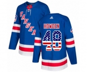 Youth Adidas New York Rangers #48 Brett Howden Authentic Royal Blue USA Flag Fashion NHL Jersey