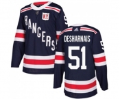 Youth Adidas New York Rangers #51 David Desharnais Authentic Navy Blue 2018 Winter Classic NHL Jersey