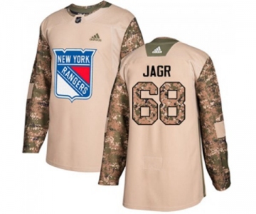 Youth Adidas New York Rangers #68 Jaromir Jagr Authentic Camo Veterans Day Practice NHL Jersey