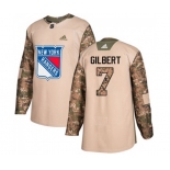 Youth Adidas New York Rangers #7 Rod Gilbert Authentic Camo Veterans Day Practice NHL Jersey