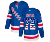 Youth Adidas New York Rangers #72 Filip Chytil Authentic Royal Blue USA Flag Fashion NHL Jersey
