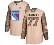 Youth Adidas New York Rangers #77 Anthony DeAngelo Authentic Camo Veterans Day Practice NHL Jersey