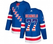 Youth Adidas New York Rangers #77 Anthony DeAngelo Authentic Royal Blue USA Flag Fashion NHL Jersey