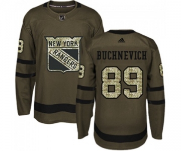 Youth Adidas New York Rangers #89 Pavel Buchnevich Premier Green Salute to Service NHL Jersey