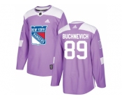 Youth Adidas New York Rangers #89 Pavel Buchnevich Purple Authentic Fights Cancer Stitched NHL Jersey
