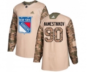 Youth Adidas New York Rangers #90 Vladislav Namestnikov Authentic Camo Veterans Day Practice NHL Jersey