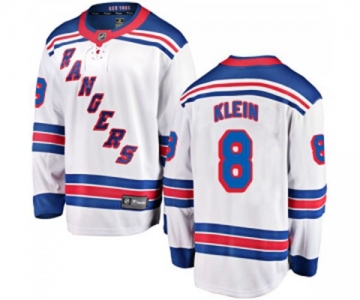 Youth New York Rangers #8 Kevin Klein Fanatics Branded White Away Breakaway NHL Jersey
