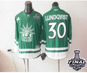 youth nhl jerseys new york rangers #30 lundqvist green[2014 stanley cup]