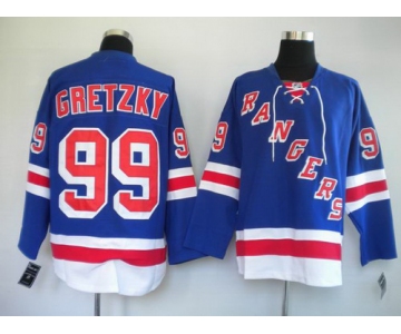 youth nhl jerseys new york rangers #99 gretzky blue