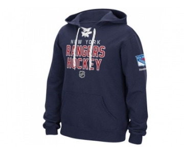 New York Rangers Reebok Stitch Blue Em Up Lace Hoodie