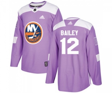 Adidas New York Islanders #12 Josh Bailey Authentic Purple Fights Cancer Practice NHL Jersey