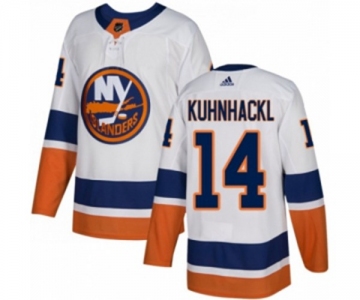 Adidas New York Islanders #14 Tom Kuhnhackl Authentic White Away NHL Jersey