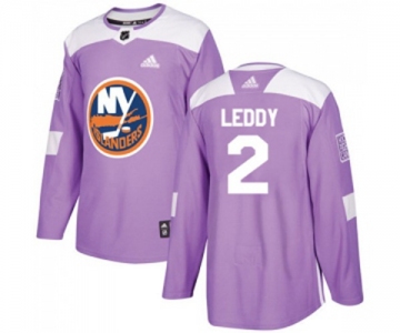 Adidas New York Islanders #2 Nick Leddy Authentic Purple Fights Cancer Practice NHL Jersey