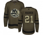 Adidas New York Islanders #21 Chris Wagner Authentic Green Salute to Service NHL Jersey