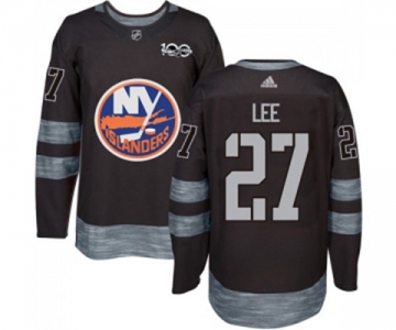 Adidas New York Islanders #27 Anders Lee Premier Black 1917-2017 100th Anniversary NHL Jersey