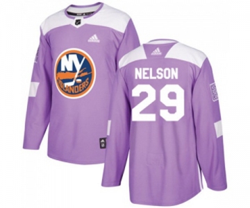 Adidas New York Islanders #29 Brock Nelson Authentic Purple Fights Cancer Practice NHL Jersey