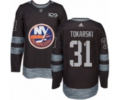 Adidas New York Islanders #31 Dustin Tokarski Authentic Black 1917-2017 100th Anniversary NHL Jersey