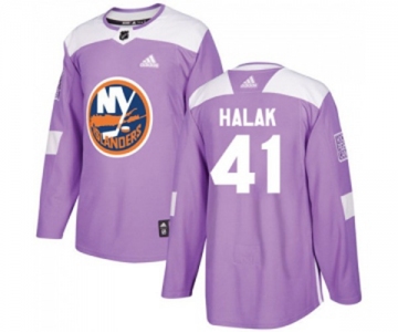 Adidas New York Islanders #41 Jaroslav Halak Authentic Purple Fights Cancer Practice NHL Jersey
