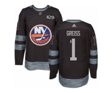 Men's Adidas New York Islanders #1 Thomas Greiss Authentic Black 1917-2017 100th Anniversary NHL Jersey