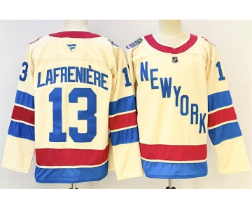 Men's New York Rangers #13 Alexis Lafreniere Beige 2025-26 Winter Classic Stitched Hockey Jersey