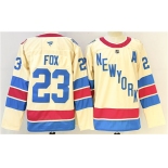 Men's New York Rangers #23 Adam Fox Beige 2025-26 Winter Classic With A Patch Stitched Hockey Jersey Men's New York Rangers #23 Adam Fox Beige 2025-26 Winter Classic With A Patch Stitched Hockey Jersey