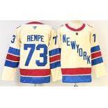 Men's New York Rangers #73 Matt Rempe Beige 2025-26 Winter Classic With A Patch Stitched Hockey Jersey