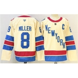 Men's New York Rangers #8 JT Miller Beige 2025-26 Winter Classic With C Patch Stitched Hockey Jersey