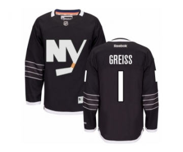 Men's Reebok New York Islanders #1 Thomas Greiss Authentic Black Third NHL Jersey