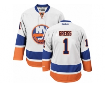Men's Reebok New York Islanders #1 Thomas Greiss Authentic White Away NHL Jersey