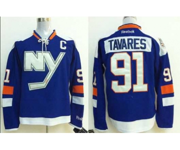 nhl jerseys new york Islanders #91 tavares blue[2014 new stadium][patch C]