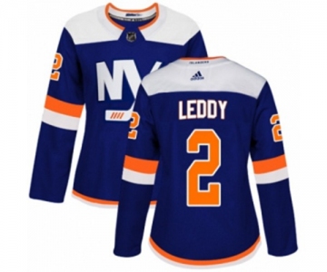 Women Adidas New York Islanders #2 Nick Leddy Authentic Blue Alternate NHL Jersey