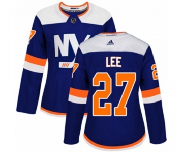 Women Adidas New York Islanders #27 Anders Lee Authentic Blue Alternate NHL Jersey