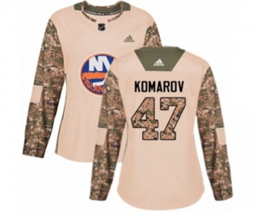 Women Adidas New York Islanders #47 Leo Komarov Authentic Camo Veterans Day Practice NHL Jersey