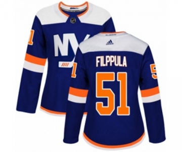 Women Adidas New York Islanders #51 Valtteri Filppula Premier Blue Alternate NHL Jersey