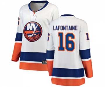 Women New York Islanders #16 Pat LaFontaine Fanatics Branded White Away Breakaway NHL Jersey