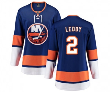 Women New York Islanders #2 Nick Leddy Fanatics Branded Royal Blue Home Breakaway NHL Jersey
