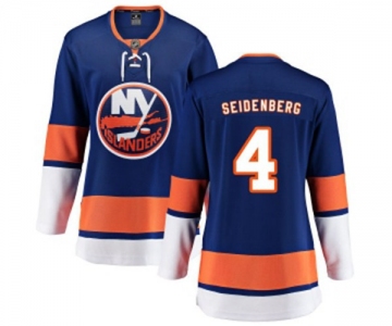 Women New York Islanders #4 Dennis Seidenberg Fanatics Branded Royal Blue Home Breakaway NHL Jersey
