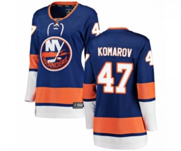 Women New York Islanders #47 Leo Komarov Fanatics Branded Royal Blue Home Breakaway NHL Jersey