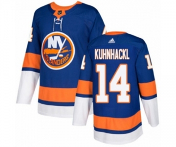 Youth Adidas New York Islanders #14 Tom Kuhnhackl Authentic Royal Blue Home NHL Jersey