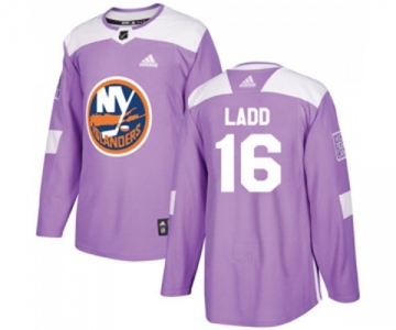 Youth Adidas New York Islanders #16 Andrew Ladd Authentic Purple Fights Cancer Practice NHL Jersey