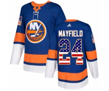 Youth Adidas New York Islanders #24 Scott Mayfield Authentic Royal Blue USA Flag Fashion NHL Jersey