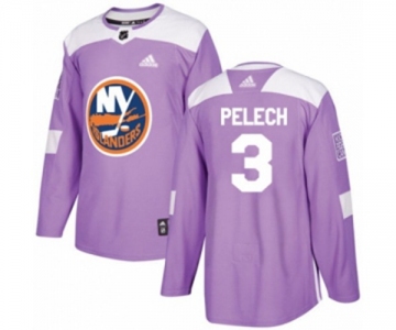 Youth Adidas New York Islanders #3 Adam Pelech Authentic Purple Fights Cancer Practice NHL Jersey