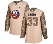 Youth Adidas New York Islanders #33 Christopher Gibson Authentic Camo Veterans Day Practice NHL Jersey