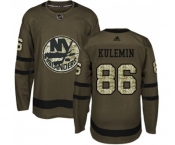 Youth Adidas New York Islanders #86 Nikolay Kulemin Authentic Green Salute to Service NHL Jersey