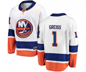 Youth New York Islanders #1 Thomas Greiss Fanatics Branded White Away Breakaway NHL Jersey